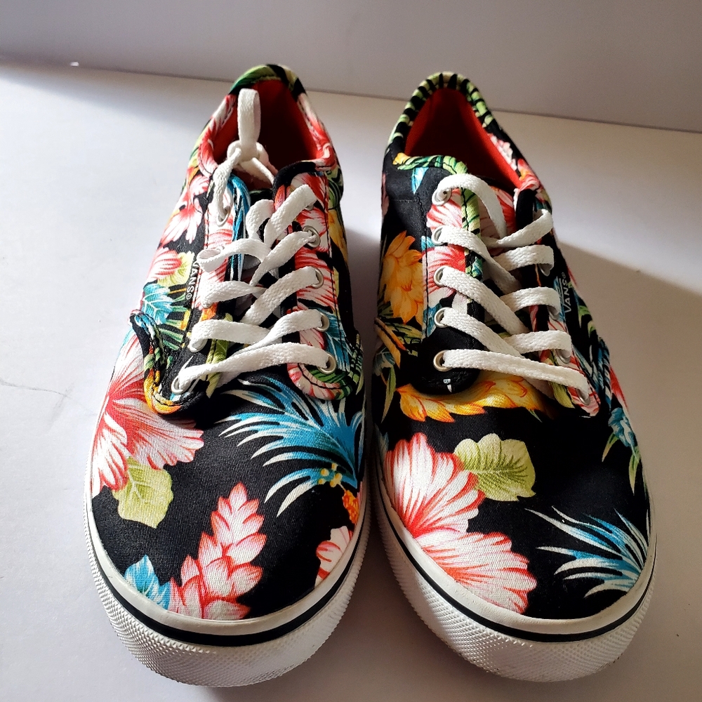 Vans Floral Canvas Sneakers Women' S Size 7 - Picture 2 of 7